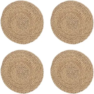 Zeller Present Platzset, (Set, 4-St), Wasserhyazinthe, Ø 38 cm beige