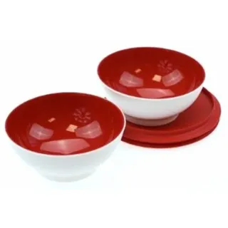 1a TUPPER C156 Dessert-Schälchen Set ALLEGRA 2x275ml - weiss rot
