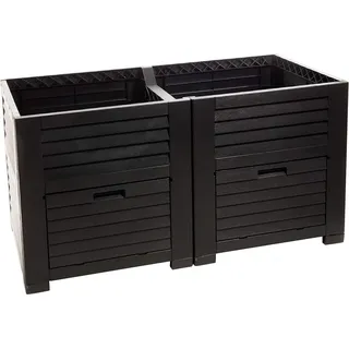 Hochbeet XL 400L aus Kunststoff in Anthrazit Gemüsebeet Pflanzkübel Obst - Schwarz