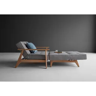 Innovation Living Relaxsessel Splitback Strukturstoff 112 x 79 x 99 cm Grau mit verstellbarer Rückenlehne