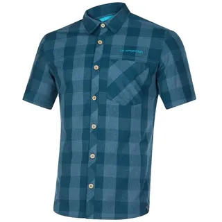 La Sportiva Wanderhemd Nomad (mit Brusttasche) Kurzarm stormblau Herren