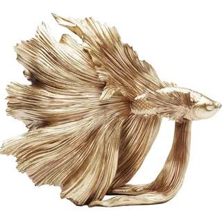 Kare Design Deko Figur Betta Fish, Gold, 27x24x14 cm | handgefertigt, fürs Wohnzimmer, vielseitig kombinierbar