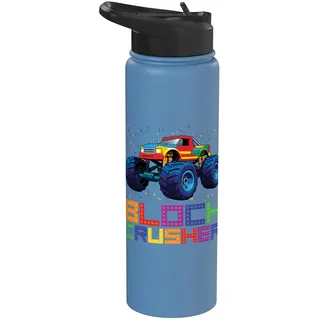 Block Crusher Lustiger Truck Block Building Brick Builder Stainless Steel Insulated Water Bottle