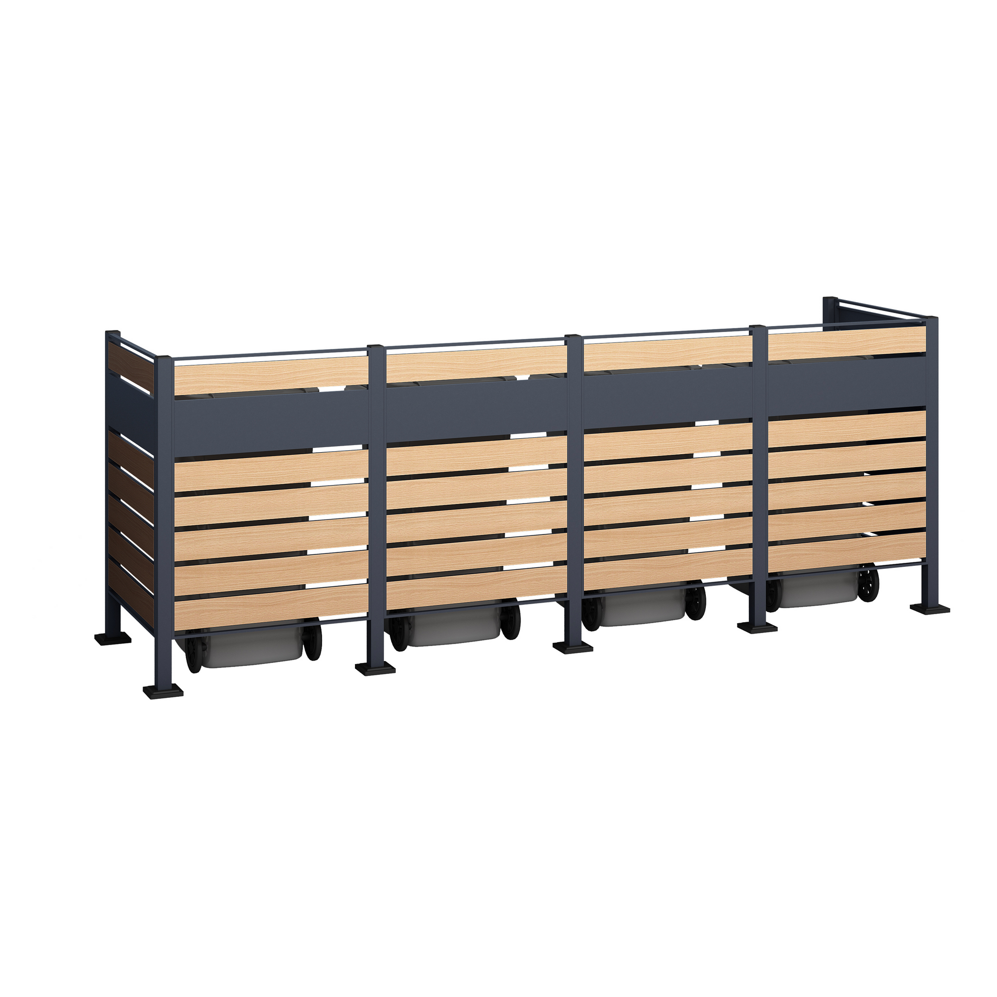 Bild von Mülltonnenbox Planum für 4 x 240 l 320 x 80 x 120 cm anthrazit/holzoptik