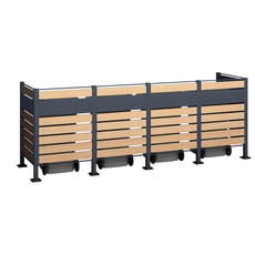 Bild von Mülltonnenbox Planum für 4 x 240 l 320 x 80 x 120 cm anthrazit/holzoptik