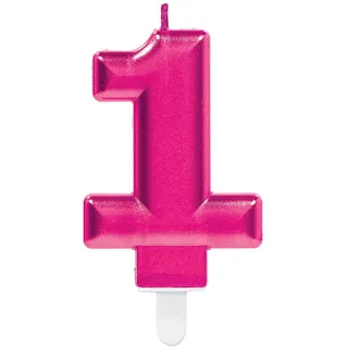 Amscan Zahlenkerze 1 pink