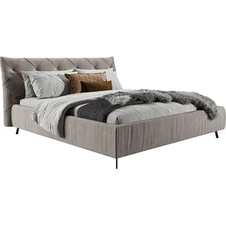 Leonique Polsterbett »Elloree, in 4 Breiten bis 200cm, auch in Leder« Kopfteilhöhe 105 cm, belastbar bis 280 kg, auch in Überlänge 220cm, silberfarben