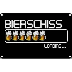Blechschild 20x30 cm - Alkohol Bierschiss Loading 6 Biergläser