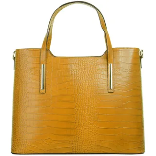 Cluty Henkeltasche Leder Gelb