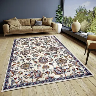 HANSE HOME Caracci Teppich Orientalisch – Orient Läufer klassisch dicht gewebt mit Ornamenten und Blumenmotiven Weicher Kurzflor für Schlafzimmer, Esszimmer, Wohnzimmer, Flur, Küche – Creme, 200x280cm