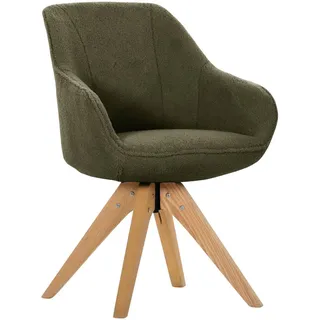 Landscape Armlehnstuhl , Eichefarben, Dunkelgrün , Textil , Eiche , massiv , Uni , eckig , 60x83x65 cm , Stoffauswahl, Typenauswahl, Sitzfläche 360° drehbar , Esszimmer, Stühle, Polsterstühle