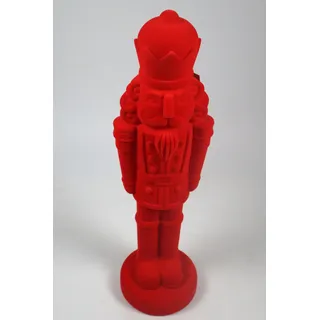 Weihnachtsfigur AM DESIGN "Nussknacker mit samtweichem Flock", rot, B:22cm H:81cm T:22cm, Kunststoff, Dekofiguren, Weihnachtsfigur, in verschiedenen Größen und Farben