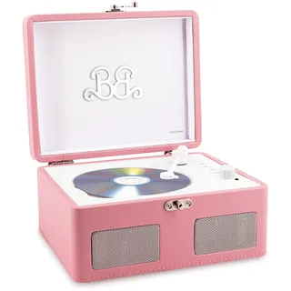 Lisciani – Barbie CD Player im Retro Design – Tragbar mit Kunstlederkoffer – Integrierter Lautsprecher – USB & Bluetooth Anschluss – Vintage Stil – Ideal für Kinder & Barbie Fans