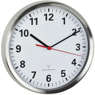 TFA Analoge Wanduhr 22,00 cm 60.3529.02 silber/weiß