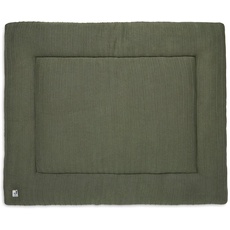 Bild Krabbeldecke für Baby - Pure Knit, Leaf Green - Bio-Baumwolle - Laufgittereinlage - 75x95 cm - Spieldecke Baby - Dunkelgrün