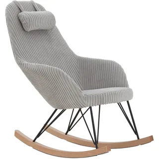 SalesFever Schaukelstuhl Entspannung pur Cord 102 x 109 x 66 cm Grau