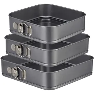 Relaxdays Springform quadratisch 3er Set 24 x 26 x 28 cm