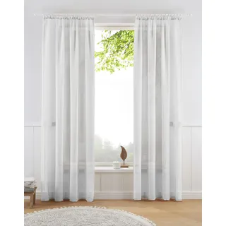 Gardine OTTO HOME "TENDER" Gr. 3, weiß, B:135cm H:225cm, Polyester, Gardinen, Gardine, Leinen Optik mit Struktur, monochrom, Bestseller, Topseller