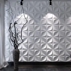 Art3d Dekorative 3D-Wandpaneele, strukturierte 3D-Wandverkleidung, weiß, 3 m2 (12 Stück)