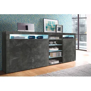 borchardt Möbel Highboard 200 x 89 x 35 cm grau