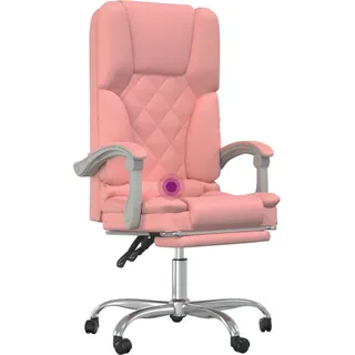 vidaXL Bürostuhl mit Massagefunktion Rosa Kunstleder - Rosa