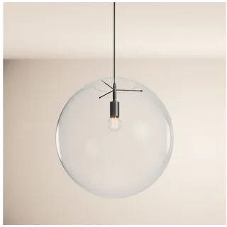 s`luce Orb 5-flg. Ø 50 cm rund Schwarz/Klar Glas