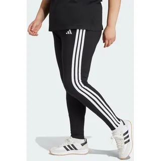 adidas Essentials 3-Stripes Cotton Leggings Plus Size), Black/White, 3XL Plus
