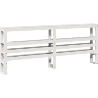 vidaXL Kopfteil mit Ablagen Weiß 180 cm Massivholz Kiefer