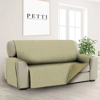 PETTI Artigiani Italiani - Ecksofa, Sofabezug mit Halbinsel, Sofabezug für 2-Sitzer mit Insel Links, Sofabezug mit Chaiselongue, Blumen Grau, 100% Made in Italy