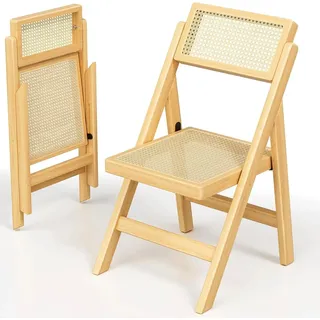 Faltbarer Rattanstuhl aus Holz - Gartenstuhl - Verstellbare Rückenlehne - Outdoor - Retro Vintage - Ohne Armlehnen - 1 Stück - Armeegrün