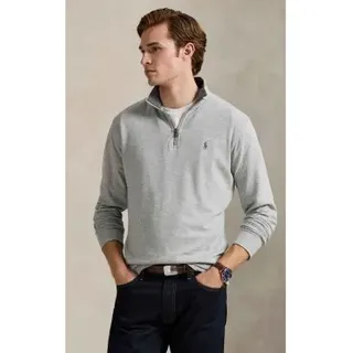 Polo Ralph Lauren für Herren. 710812963002 Luxuriöser Strickpulli mit grauem Reißverschluss (XL), Lässig, Sportlich, Baumwolle, Klassisch