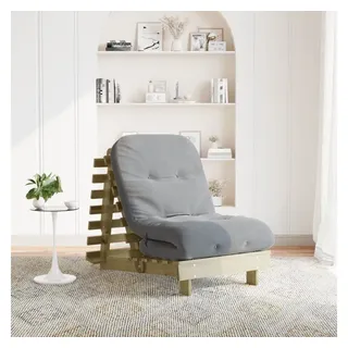 vidaXL Futon Schlafsofa mit Matratze 70x206x11 Kiefernholz Imprägniert
