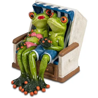 formano Froschpaar im Strandkorb 16 cm Figur lustige Frösche Dekoration