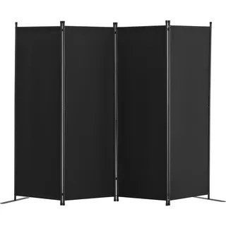 Vevor Raumteiler Trennwand 4-teiliger Paravent Stellwand, faltbarer Sichtschutz für Büro Schlafzimmer Esszimmer Arbeitszimmer Balkon, Raumtrenner freistehend (228 x 45 x 172,5 cm), Schwarz