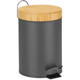 Relaxdays Mülleimer Bad 3 l Grau