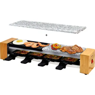 Syntrox Raclette-Grill Set Corippo mit Wechselplatten, 600 W - Braun