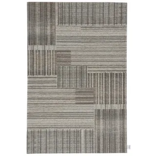 Tom Tailor HOME Teppich »Stripy Pat« rechteckig 5 mm Höhe Flachgewebe, modernes Patchworkdesign, gestreift, Chenille, Wohnzimmer, beige
