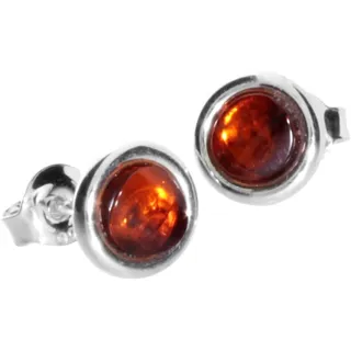 Ostsee-Schmuck Ohrstecker Classic Bernstein Silber 925 5 mm