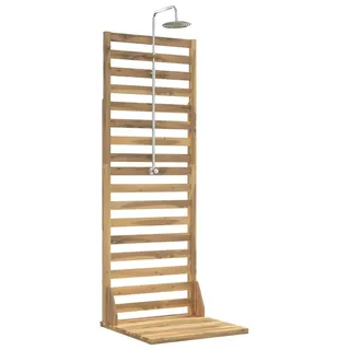 vidaXL Gartendusche 205,5 cm Massives Akazienholz und Edelstahl Weiß - Weiß