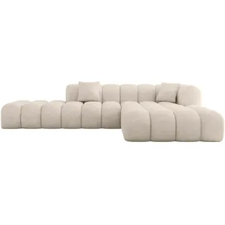 altdecor Eckcouch Samt 6-Sitzer Beige