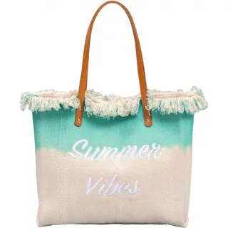 BOHO Strandtasche mit Quasten grün ombre TP14ZIE