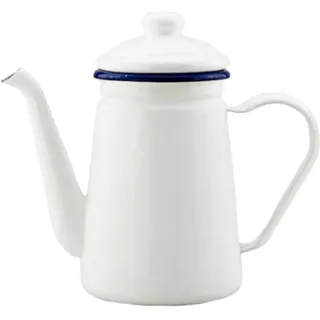 JMAHM Teekanne Emaille Kaffeekanne 1L Wasser Kanne Kann für Kaffee, Tee, Milch, Öl Verwendet Werden, Induction Cooker Gas Stove Universal (Weiß)