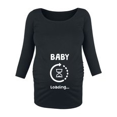 Umstandsmode Baby Loading Langarmshirt schwarz, Uni, M