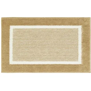 andiamo Badematte rutschfest Maui - Badezimmerteppich weich und flauschig - Duschvorleger für Badezimmer Badteppich rutschfest waschbar 40 x 60 cm Taupe