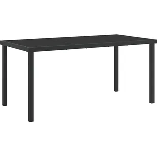 vidaXL Gartentisch Schwarz 160 x 80 x 73 cm Massivholz Teak - Schwarz