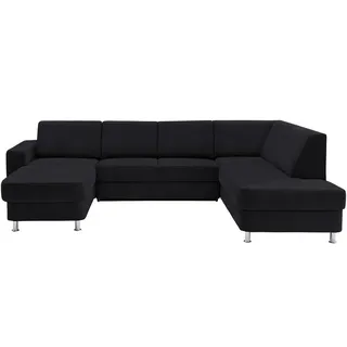 Xora Wohnlandschaft , Schwarz , Textil , Uni , U-Form , 301x198 cm , Goldenes M , Typenauswahl, Bettkasten erhältlich, Fußauswahl, Stoffauswahl, Relaxfunktion, seitenverkehrt erhältlich, Bettfunktion erhältlich, Hocker erhältlich , Wohnzimmer, Sofas & Couches, Wohnlandschaften, Wohnlandschaften in U-Form