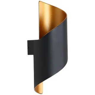 KRIPINC LED Wandleuchte Innen, Wasserdichte Ip65 Wandleuchte Aussen, Up and Down Leuchten Innen Aussen, Aluminium Wandlampe Modern für Wohnzimmer Schlafzimmer Balkon Terrasse Garten (Schwarz)