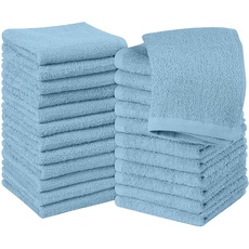 Utopia Towels Baumwoll-Waschlappen-Set, 100% ringgesponnene Baumwolle, hochwertige Flanell-Waschlappen, sehr saugfähige und weiche Handtücher, 24 Stück, Himmelblau