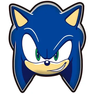 Jerry Fabrics Sonic the Hedgehog geformtes Kissen, 35 cm x 30 cm, weiches Plüschkissen für Kinder und Fans, Spielzimmer-Dekoration, offizielles Lizenzprodukt, Geschenk für Jungen und Mädchen