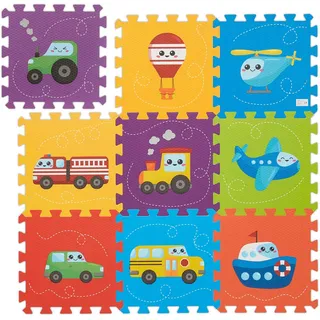 Relaxdays 9-Tlg.puzzlematte , Multicolor , Textil , 30x30 cm , Teppiche und Böden, Teppiche, Kinderteppiche